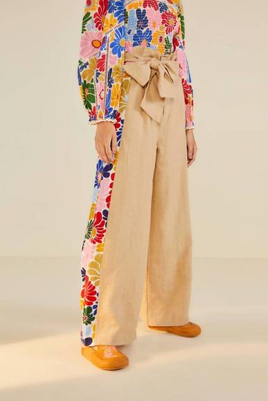 NEW FARM RIO sunny daisies pants in sand - Picture 2 of 4